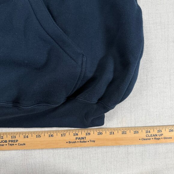 VTG Johnny Blaze Bulldog Hoodie Embroidered Graphic Navy Pullover Size XL - Picture 10 of 13